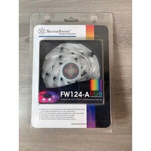 SilverStone FW124-ARGB Slim 120mm Addressable RGB PWM PC Cooling Case Fan 15mm